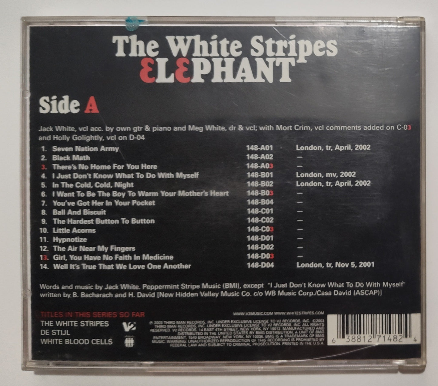 White Stripes, The - "Elephant" - COMPACT DISC G+/G+