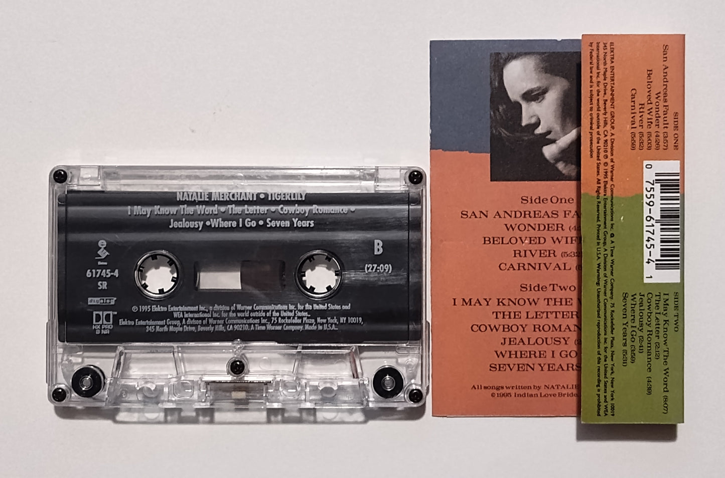Natalie Merchant - "Tigerlily" - CASSETTE TAPE (SR; DIGalog; DOLBY HX PRO B NR) VG/VG+
