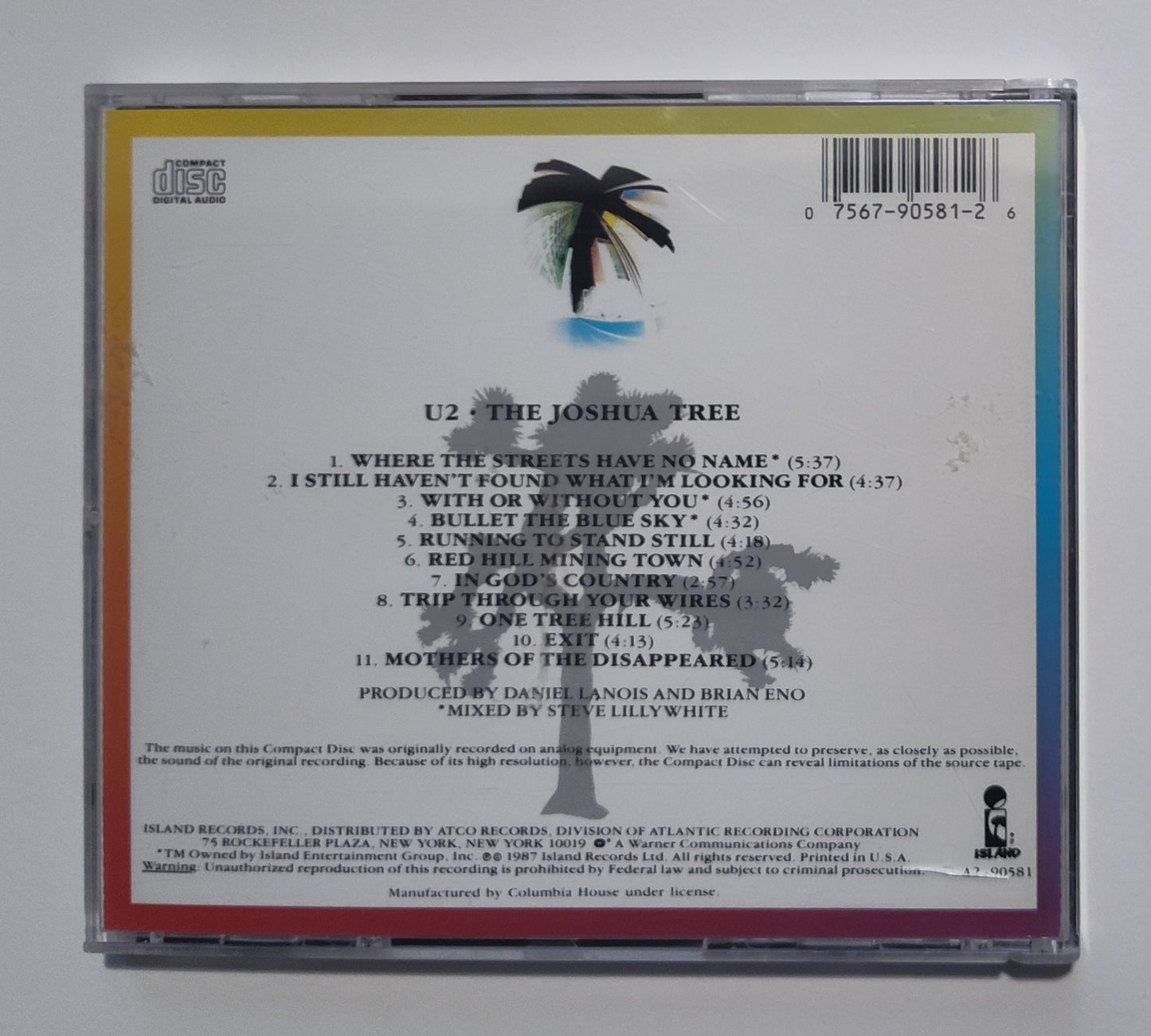 U2 - "The Joshua Tree" - COMPACT DISC VG/G+