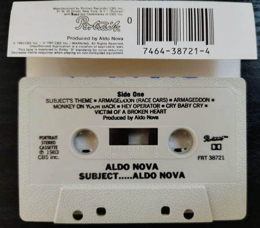Aldo Nova - “Subject...Aldo Nova” - CASSETTE TAPE VG/VG