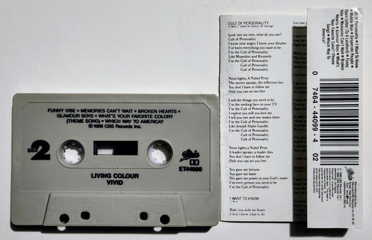 Living Colour - "Vivid" - CASSETTE TAPE VG+/VG+