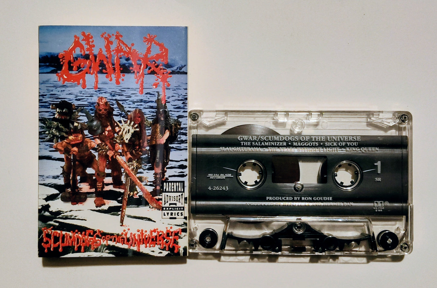 Gwar - "Scumdogs Of The Universe" - CASSETTE TAPE (SR; DOLBY HX PRO B NR) VG+/VG+