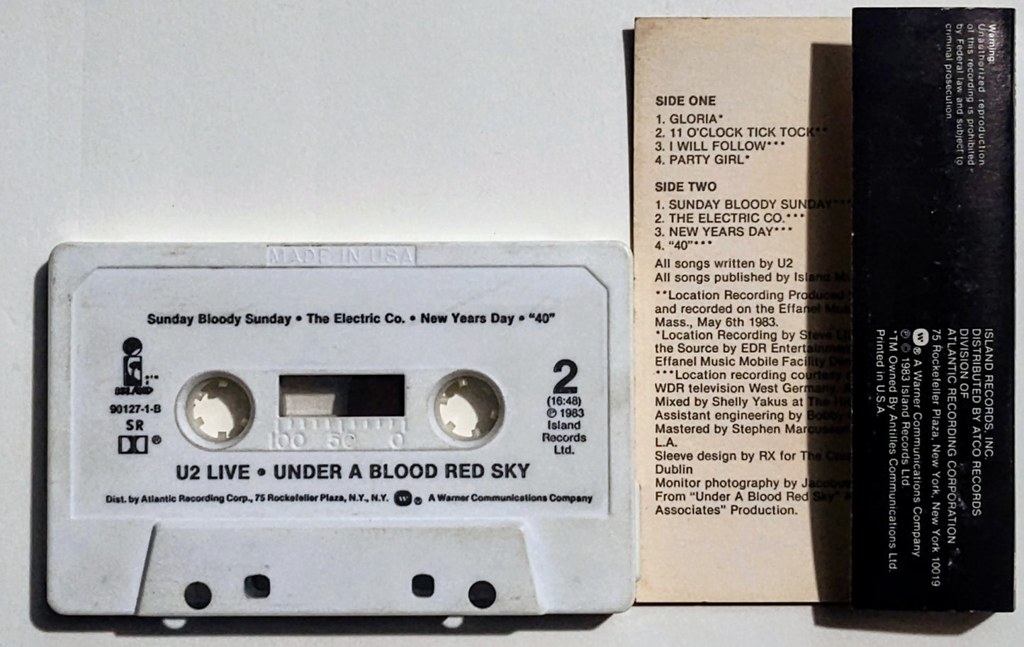 U2 - "Live Under A Blood Red Sky" - CASSETTE TAPE (SR; DOLBY) VG/VG
