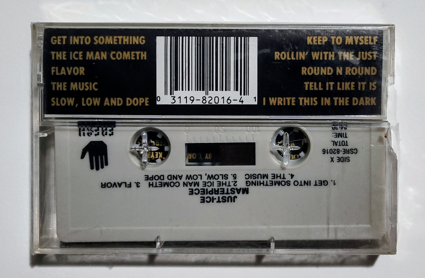 Just•Ice - "Masterpiece" - CASSETTE TAPE VG/M (Sealed; Broken case/seal)
