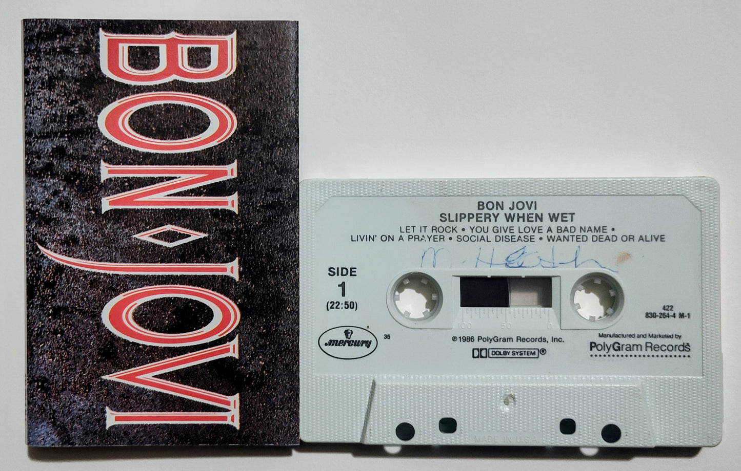 Bon Jovi - "Slippery When Wet" - CASSETTE TAPE (DOLBY) VG+/VG