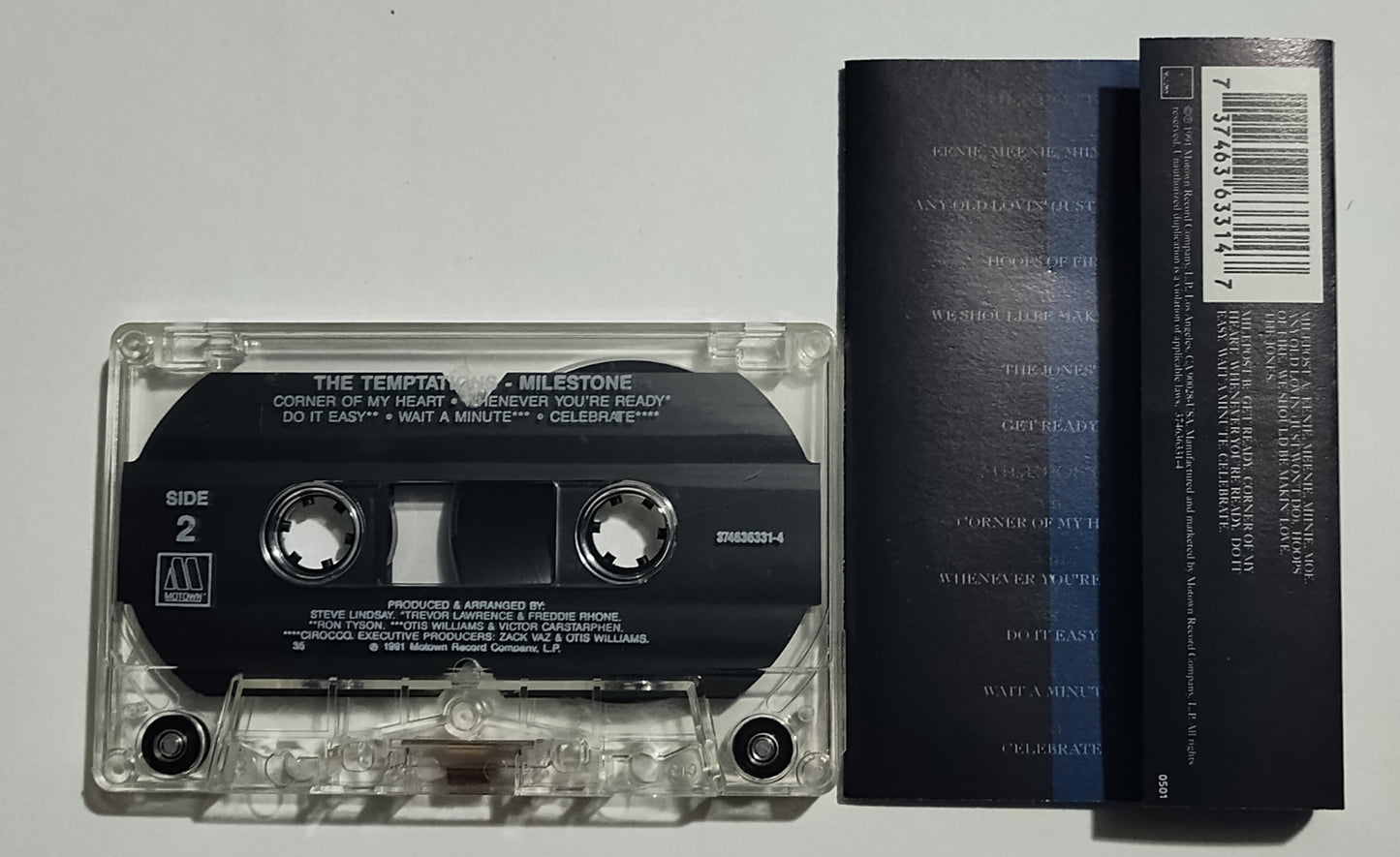 Temptations - "Milestone" - CASSETTE TAPE VG+/VG+