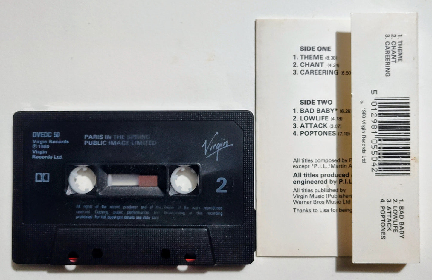 Public Image Ltd (PIL) - "Paris In Spring" - CASSETTE TAPE VG+/VG