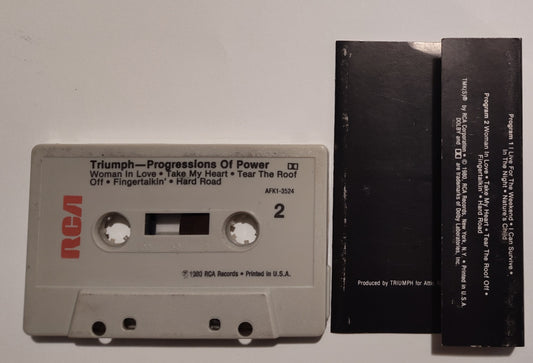 Triumph - "Progressions Of Power " - CASSETTE TAPE (DOLBY) VG/VG *⭐*