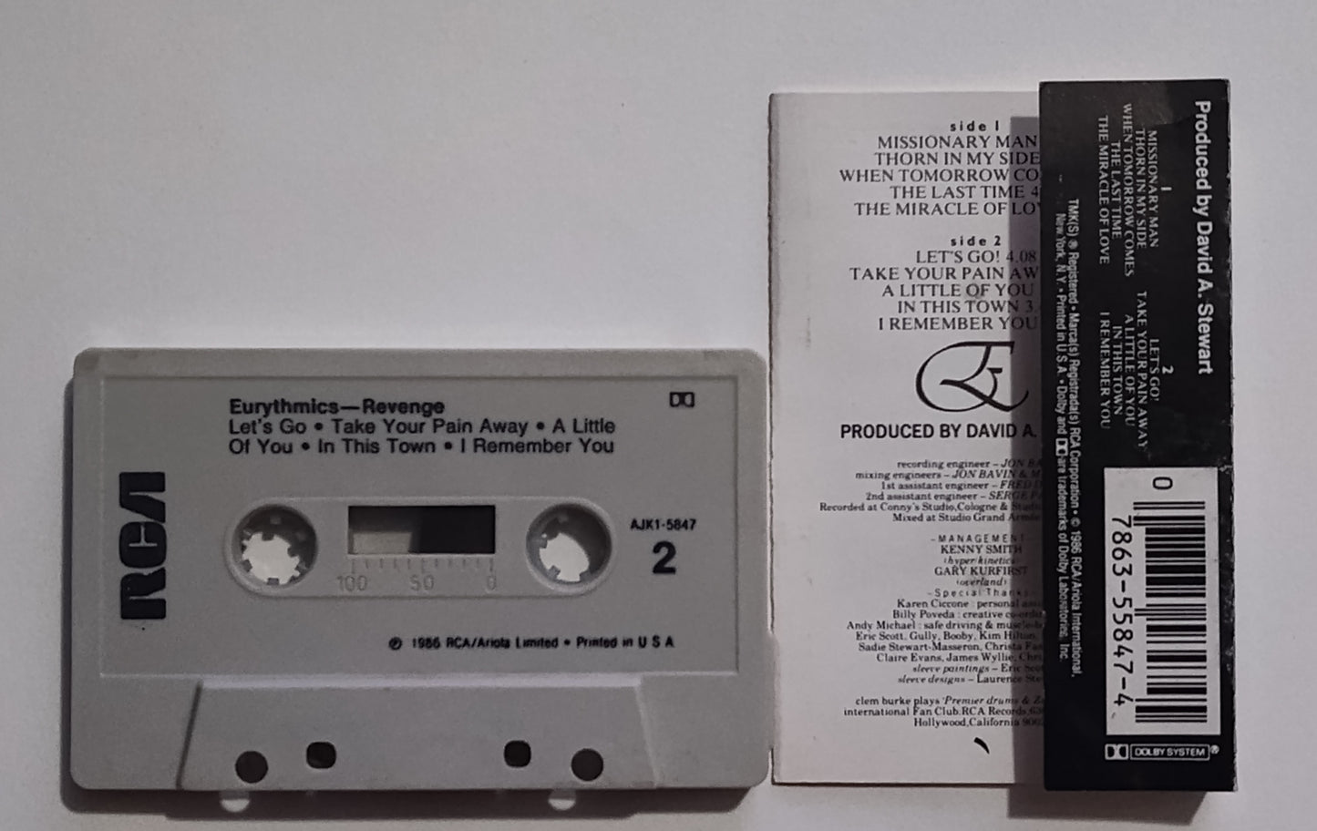 Eurythmics - "Revenge" - CASSETTE TAPE VG+/VG+
