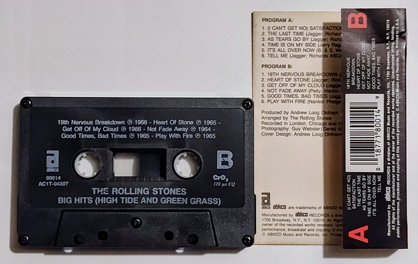 Rolling Stones - "Big Hits (High Tide And Green Grass)" - CASSETTE TAPE (Chrome) G+/VG+