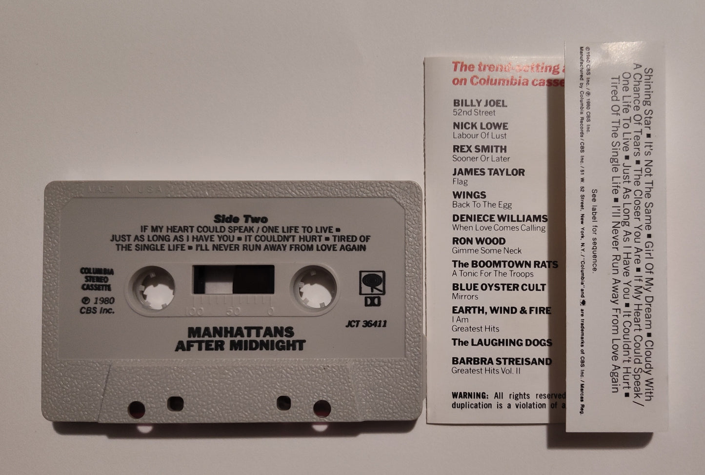 Manhattans - "After Midnight" - CASSETTE TAPE (DOLBY) VG+/VG+