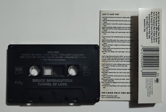 Bruce Springsteen - "Tunnel Of Love" - CASSETTE TAPE (Canada; black shell; Dolby) VG/VG