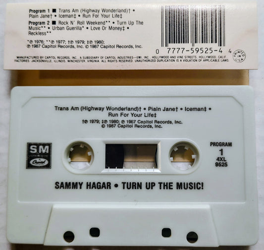 Sammy Hagar - “Turn Up The Music!” - CASSETTE TAPE VG+/VG+