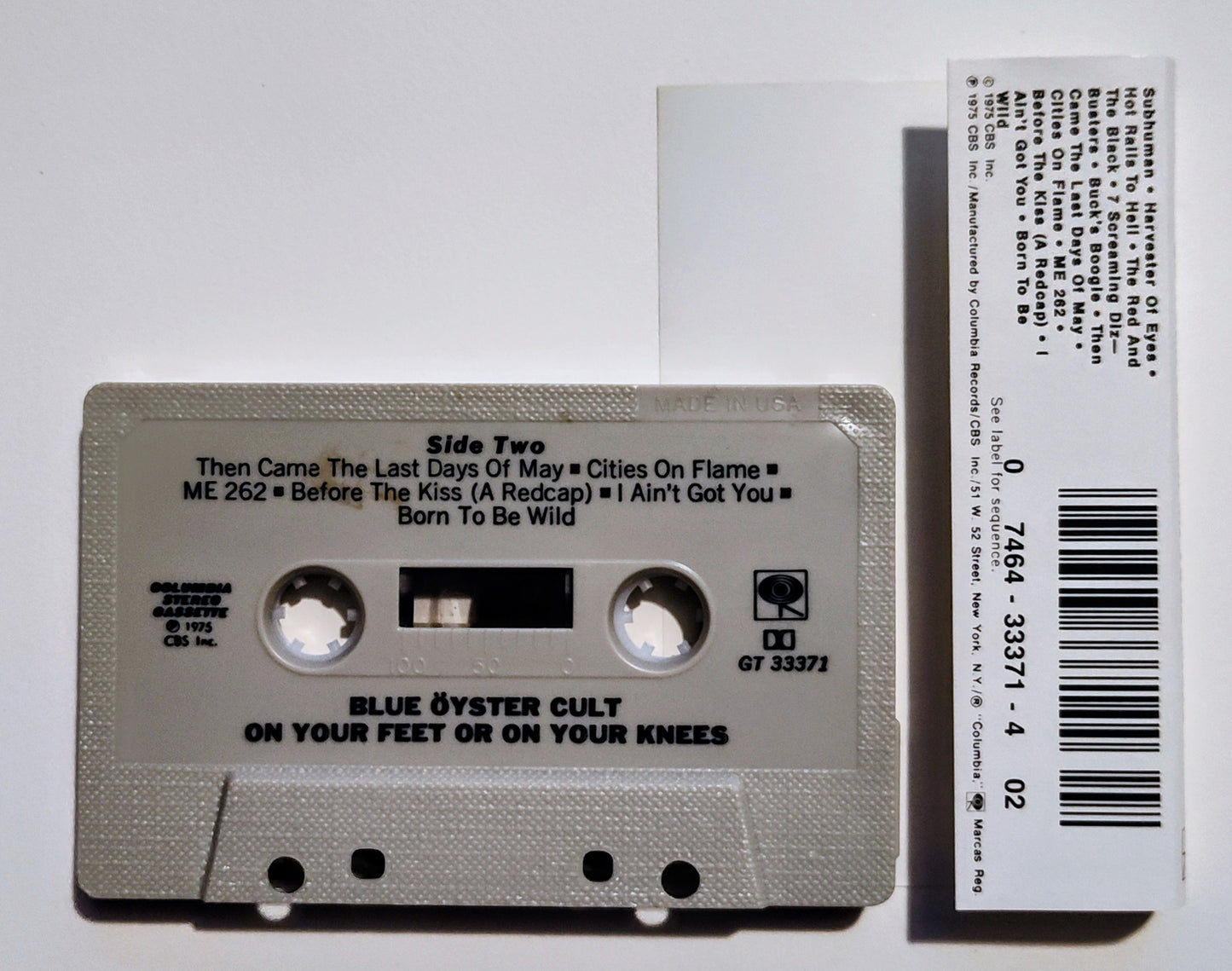 Blue Öyster Cult - "On Your Feet Or On Your Knees" - CASSETTE TAPE (DOLBY) VG+/VG+