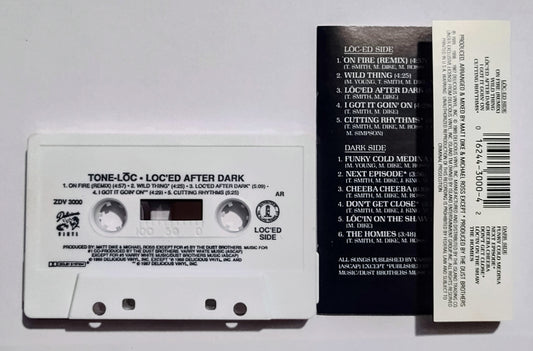Tone Lōc - "Lōc-ed After Dark" - CASSETTE TAPE (AR; DOLBY) VG+/VG+