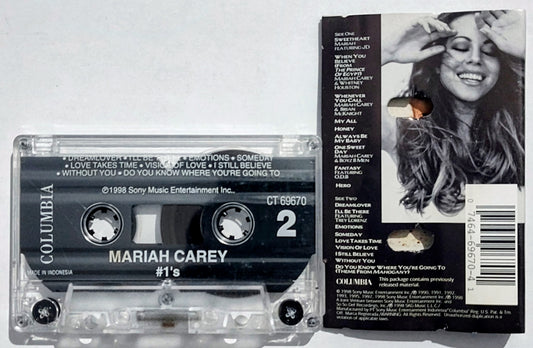 Mariah Carey - “#1’s” - CASSETTE TAPE (Indonesia) VG+/VG+