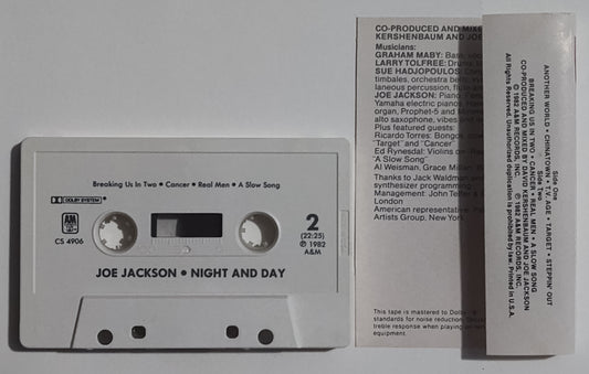 Joe Jackson - "Night And Day" - CASSETTE TAPE (Columbia House Club; DOLBY) VG/VG