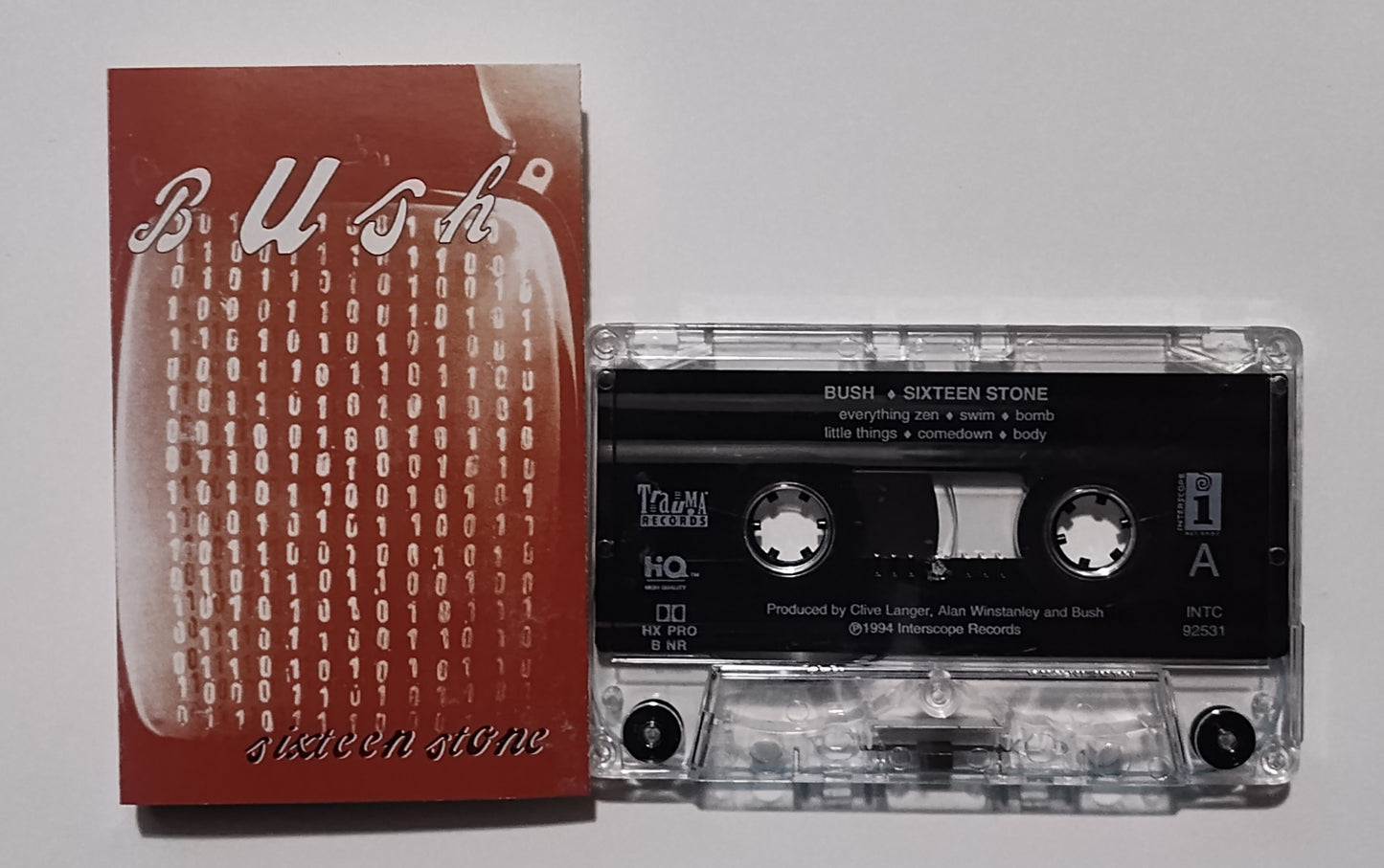 Bush - "Sixteen Stone" - CASSETTE TAPE (SR; DIGalog; DOLBY HX PRO) VG/NM (Lightstruck spine)