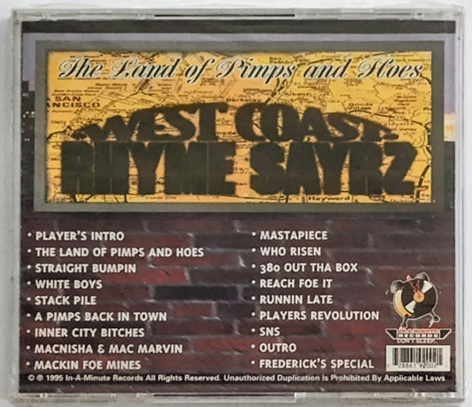 West Coast Rhyme Sayrz - “The Land Of Pimps And Hoes” - COMPACT DISC NM/M (Sealed; broken cellophane)