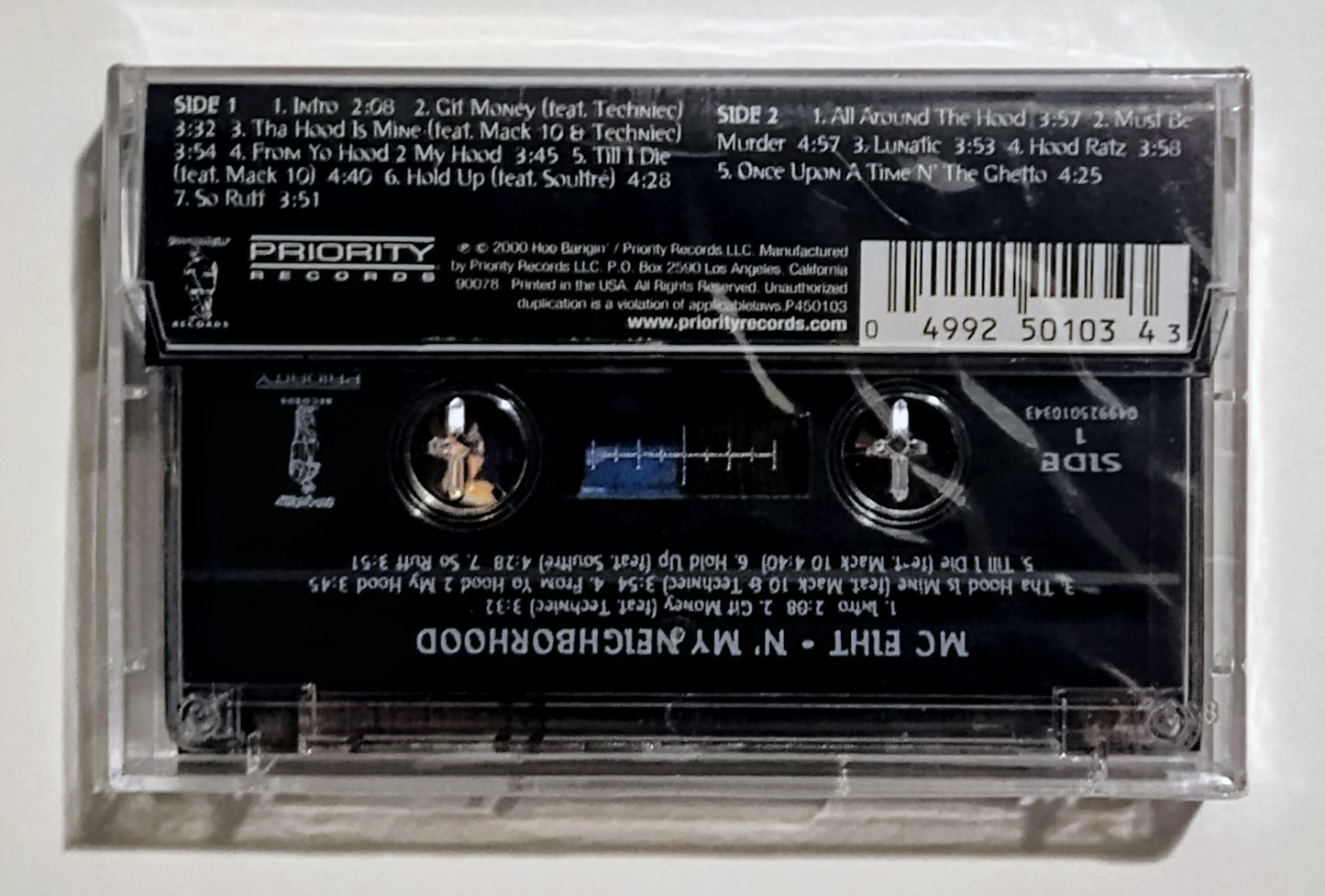 M C. Eiht - "N' My Neighborhood" - CASSETTE TAPE NM/M (Sealed; drill hole thru spine)