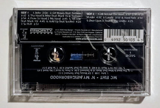 M C. Eiht - "N' My Neighborhood" - CASSETTE TAPE NM/M (Sealed; drill hole thru spine)