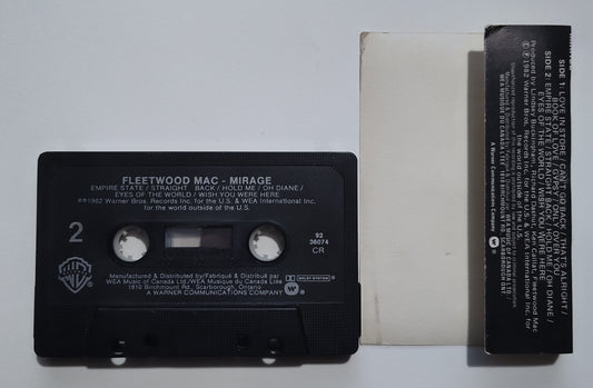 Fleetwood Mac - "Mirage" - CASSETTE TAPE (Canada; black shell; DOLBY) G/VG