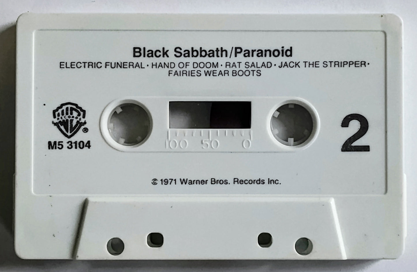 Black Sabbath - “Paranoid” - CASSETTE TAPE (No J Card; Tape Only) NA/VG+