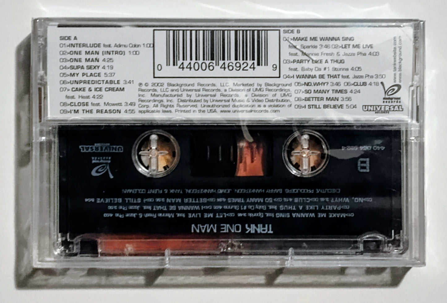 Tank - "One Man" - CASSETTE TAPE NM/M (Sealed with hype sticker; small cracks on front and back of case)