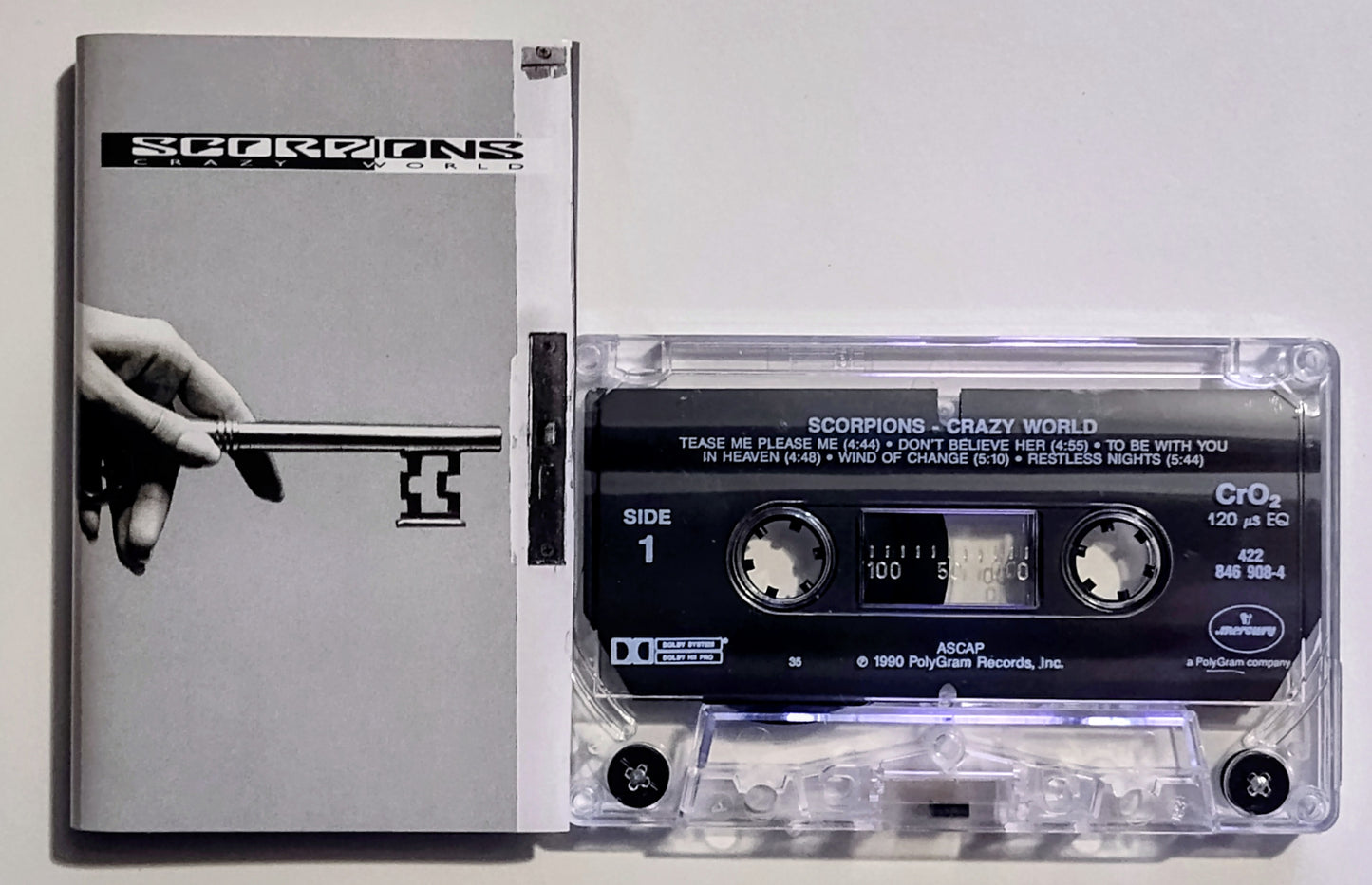 Scorpions - "Crazy World" - CASSETTE TAPE (Chrome; DOLBY HX PRO) VG+/VG+