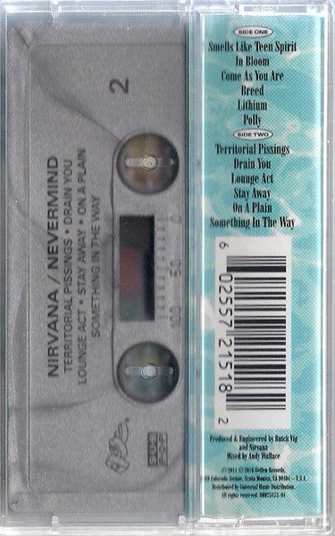 Nirvana - "Nevermind" - CASSETTE TAPE (2016 Reissue; Silver Shell; Ltd. Edition of 2,016 copies) M/M (Sealed)