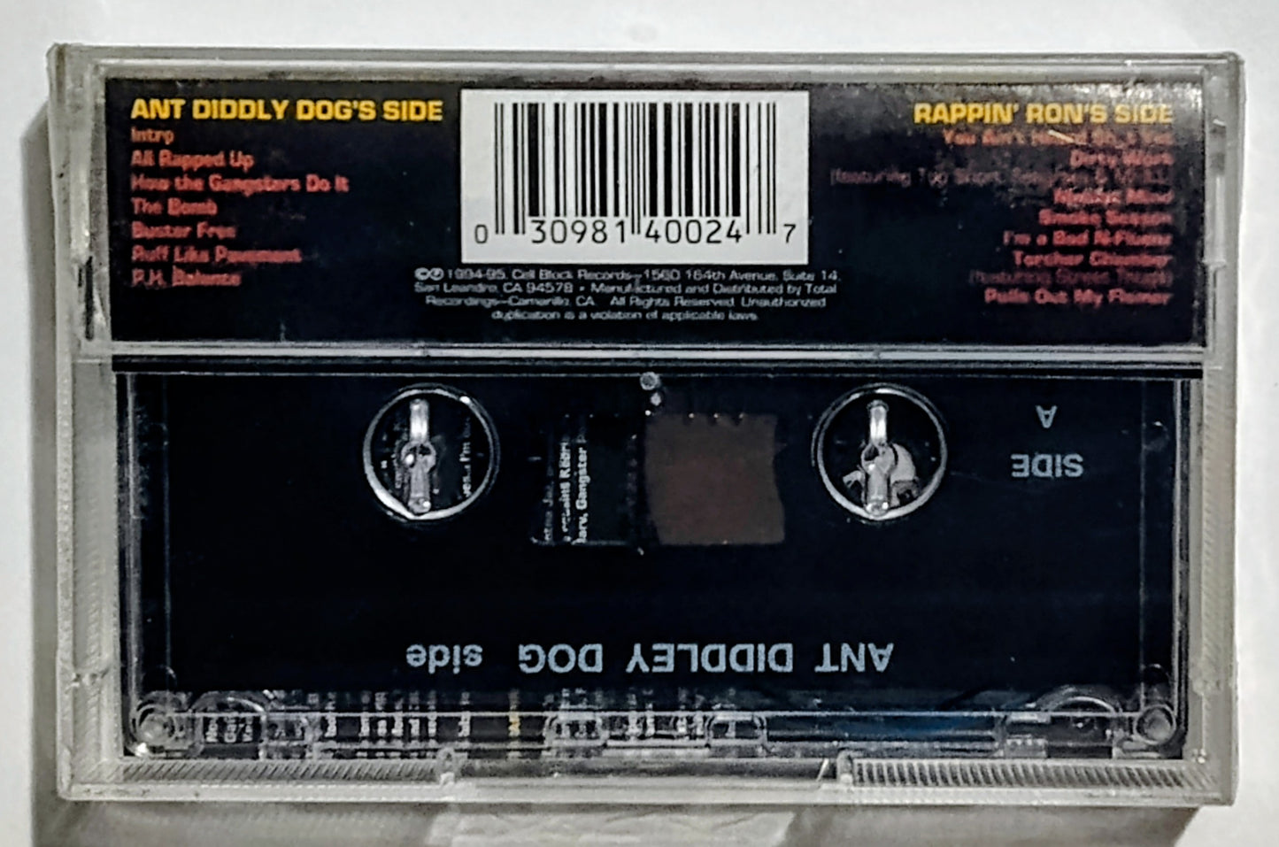 Rappin' Ron & Ant Diddley Dog - "Bad N-Fluenz" - CASSETTE TAPE VG+/M (Sealed; Cracked cover)