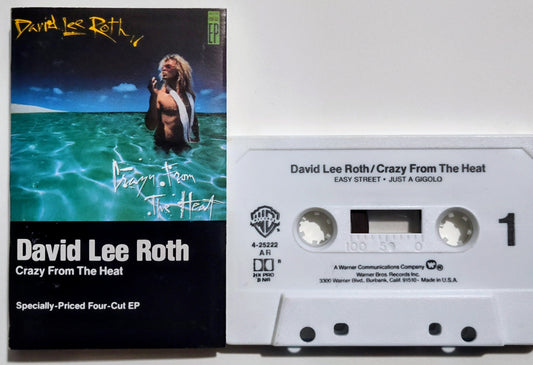 David Lee Roth (Van Halen) - "Crazy From The Heat EP" - CASSETTE TAPE (AR; DOLBY HX PRO B NR) VG+/VG+