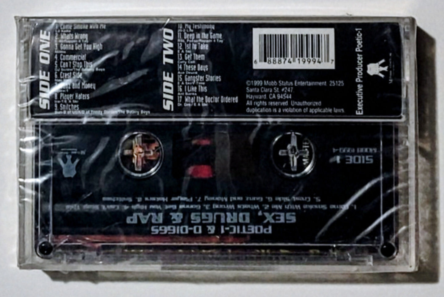 Various Artists - "Sex, Drugs & Rap" - CASSETTE TAPE VG+/M (Sealed; cracked front and back of case)