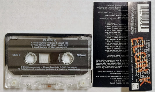 Elgin K - “Elgin K” - CASSETTE TAPE (Maxi) VG+/VG (shell has been marked with ink)