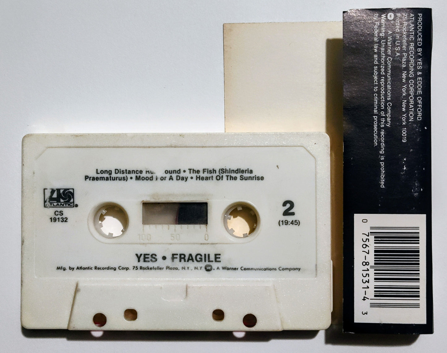 Yes - "Fragile" - CASSETTE TAPE VG/G+