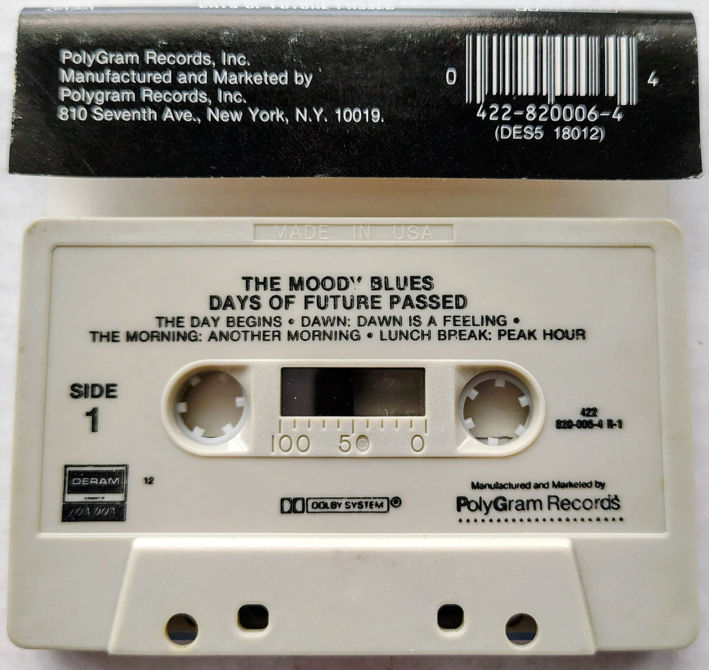Moody Blues, The - "Days of Future Passed" - CASSETTE TAPE VG+/VG