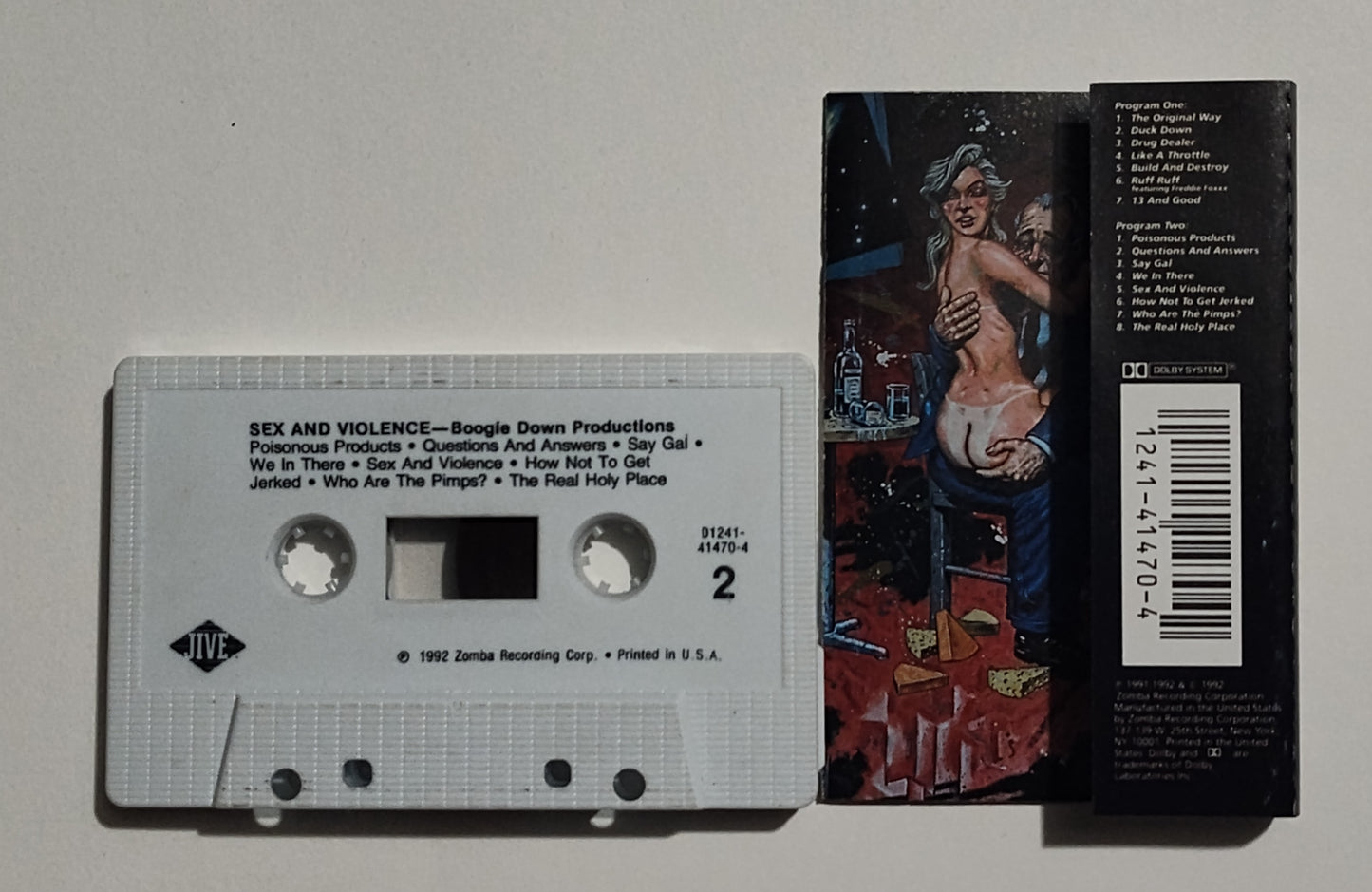 Boogie Down Productions - "Sex And Violence" - CASSETTE TAPE VG+/VG+
