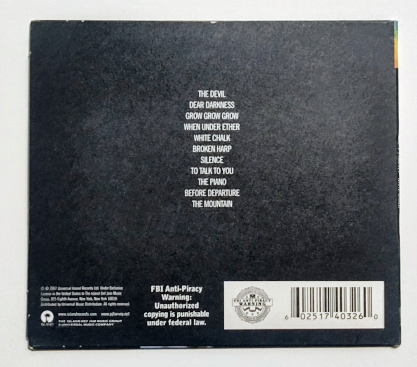 P.J. Harvey - "White Chalk" - COMPACT DISC VG+/VG+