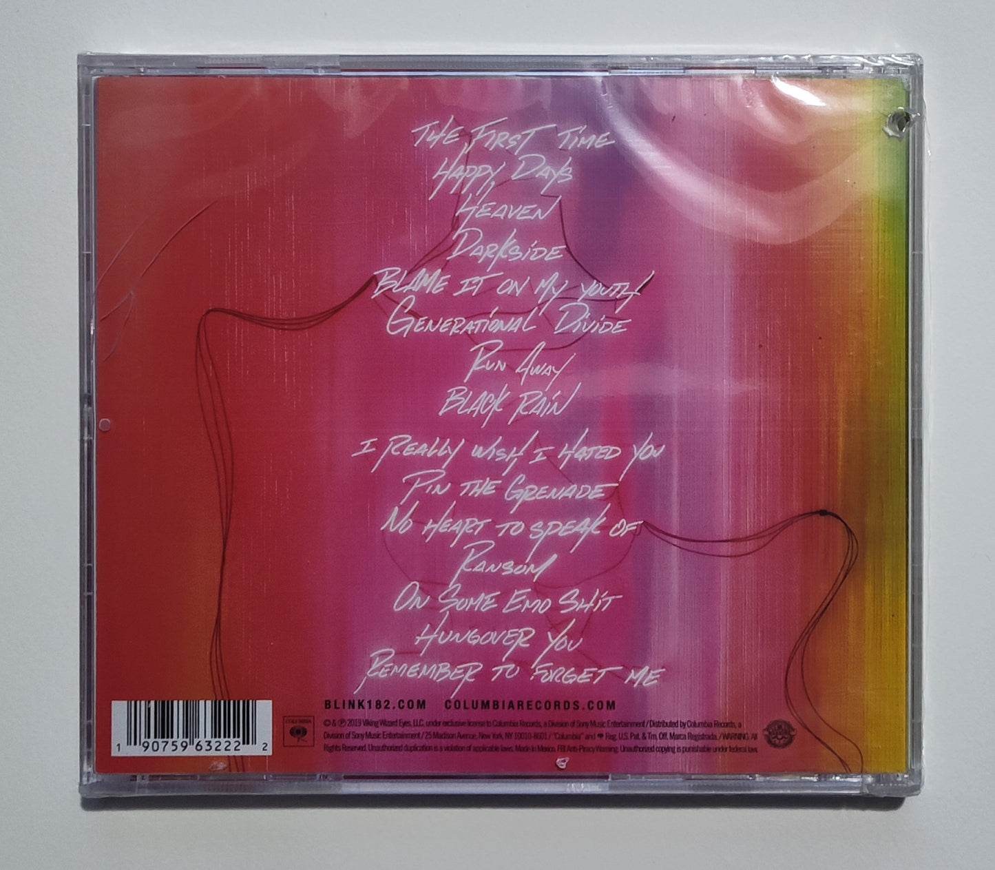 Blink 182 - "Nine" - COMPACT DISC VG+/M (Sealed; tiny drill hole in spine; cracked cover)