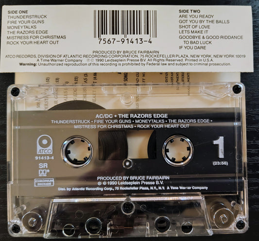 AC/DC - "The Razor's Edge" - CASSETTE TAPE VG+/VG+