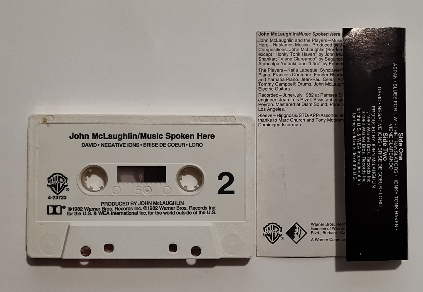 John McLaughlin - "Music Spoken Here" - CASSETTE TAPE (DOLBY) VG/VG+