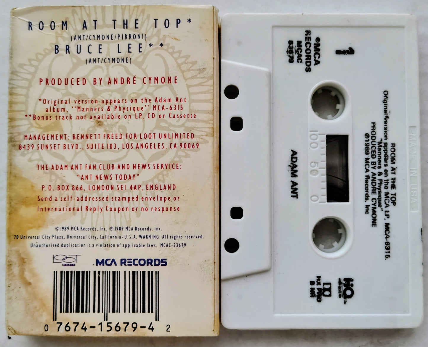 Adam Ant - "Room At The Top" - CASSETTE TAPE (Single) VG+/VG