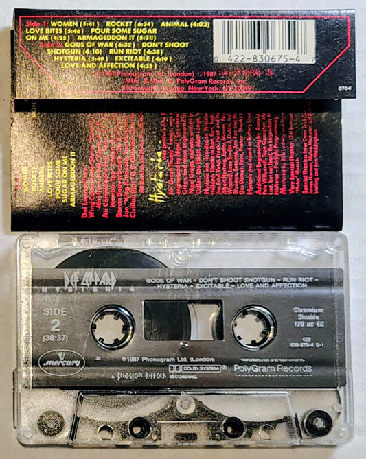 Def Leppard - "Hysteria" - CASSETTE TAPE VG+/VG