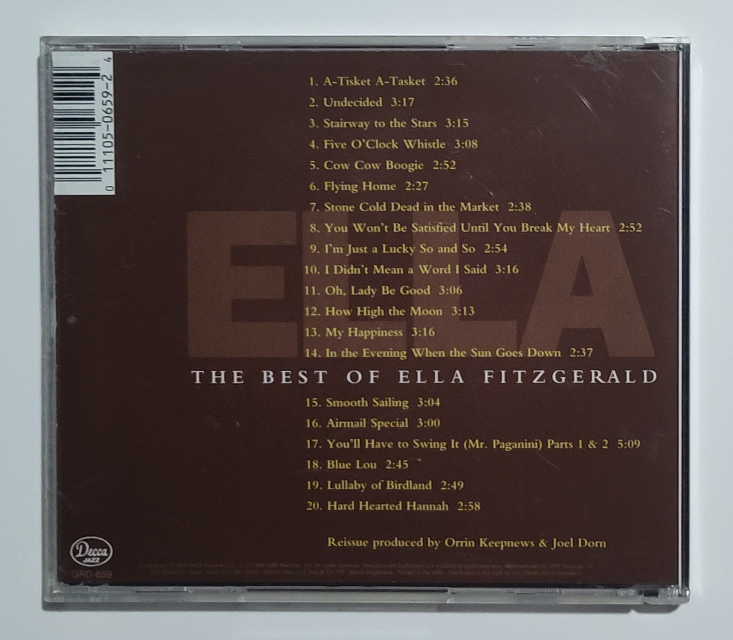 Ella Fitzgerald - "The Best Of Ella Fitzgerald" - COMPACT DISC VG/VG