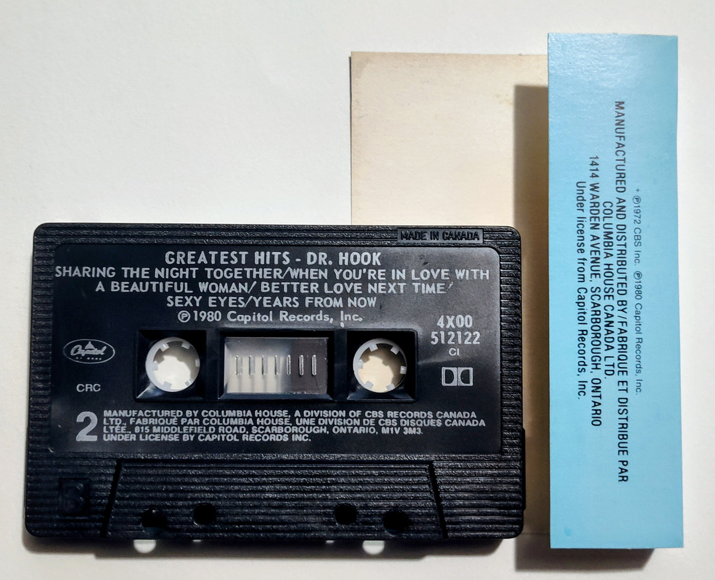 Dr Hook - "Greatest Hits" - CASSETTE TAPE (Canada; black shell; DOLBY) VG+/VG+