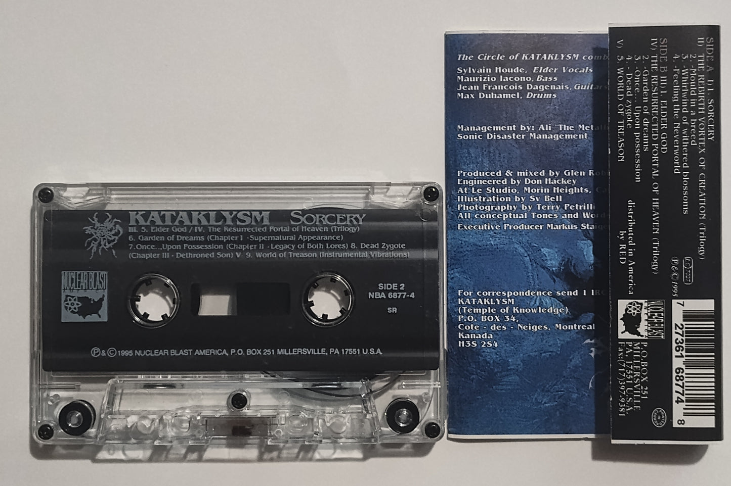 Kataklysm - "Sorcery" - CASSETTE TAPE (SR) VG+/VG+