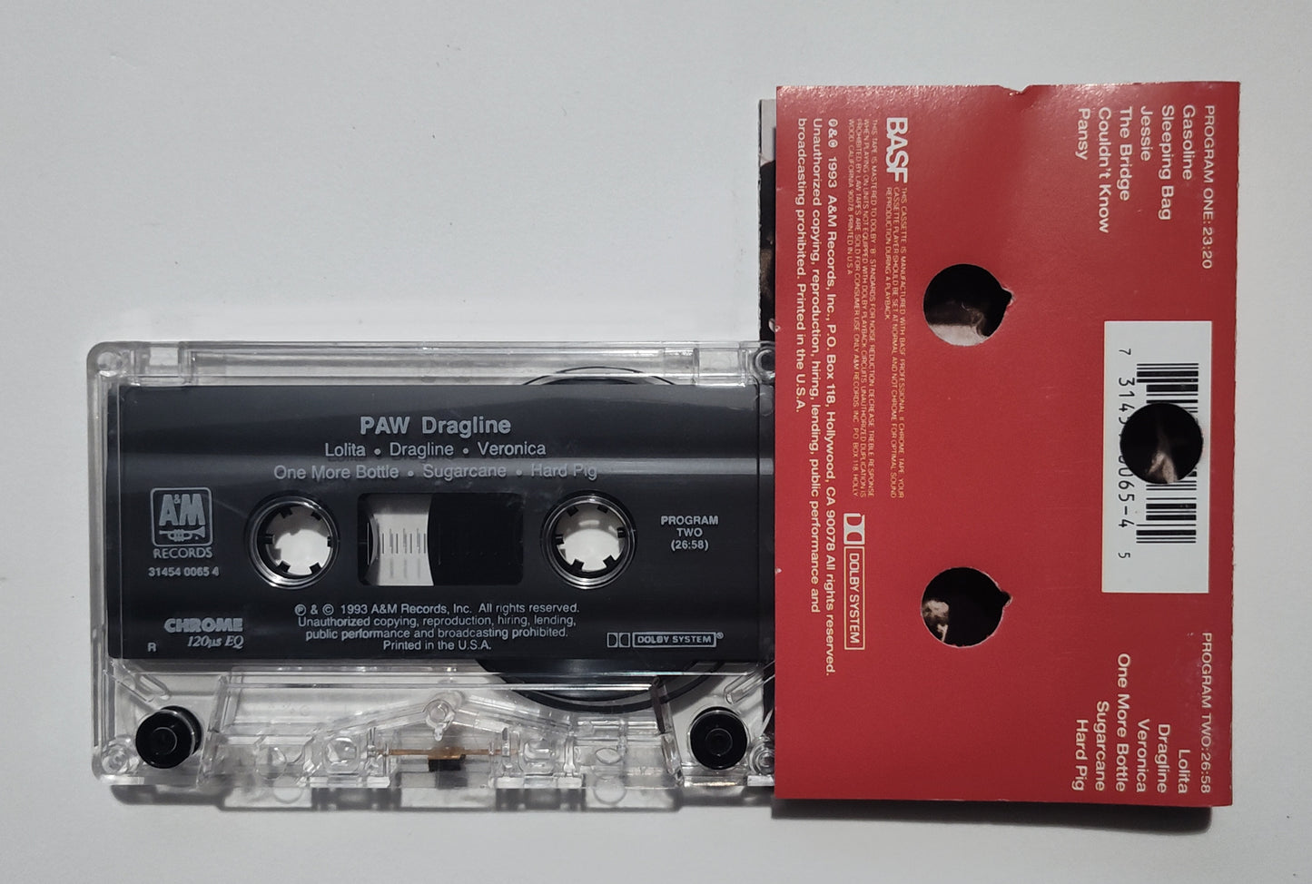 Paw - "Dragline" - INDIE CASSETTE TAPE (Chrome; DOLBY) VG+/VG+