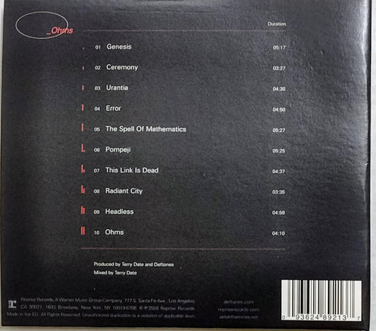 Deftones - “Ohms” - COMPACT DISC NM/NM