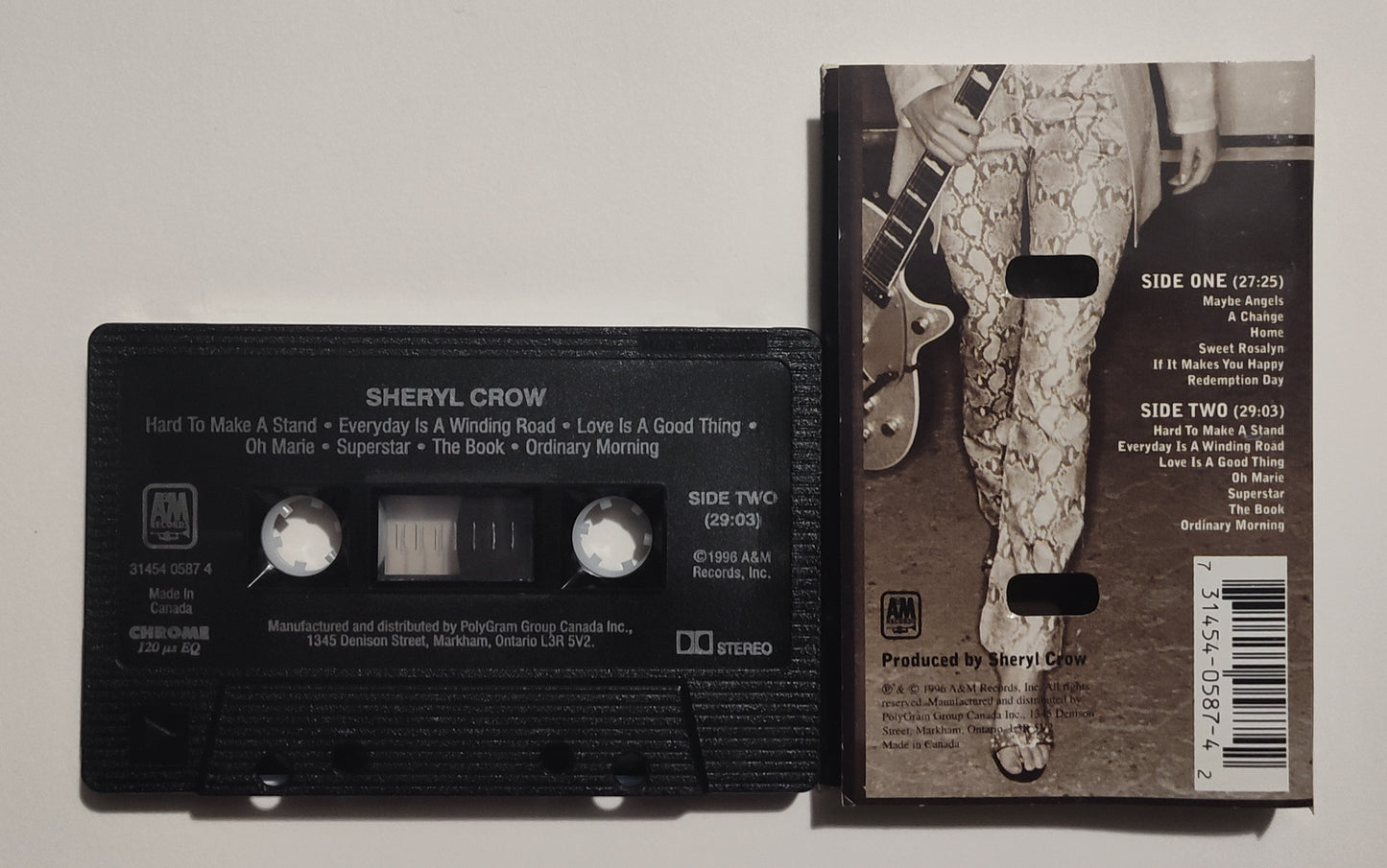 Sheryl Crow - "Sheryl Crow" - CASSETTE TAPE (Canada; black shell; DOLBY) VG+/VG+