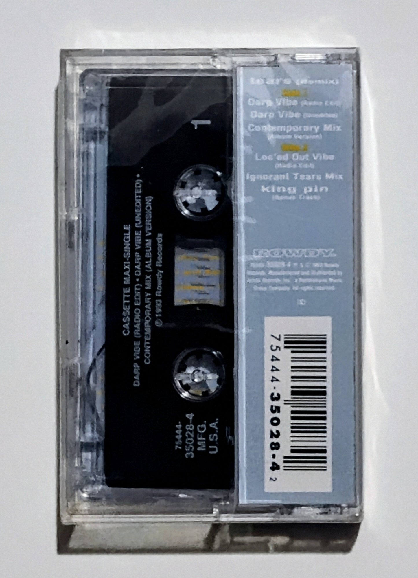 Da King & I - "Tears Remix" - CASSETTE TAPE (Maxi; DOLBY) VG+/M (Sealed; large crack in cover of case)